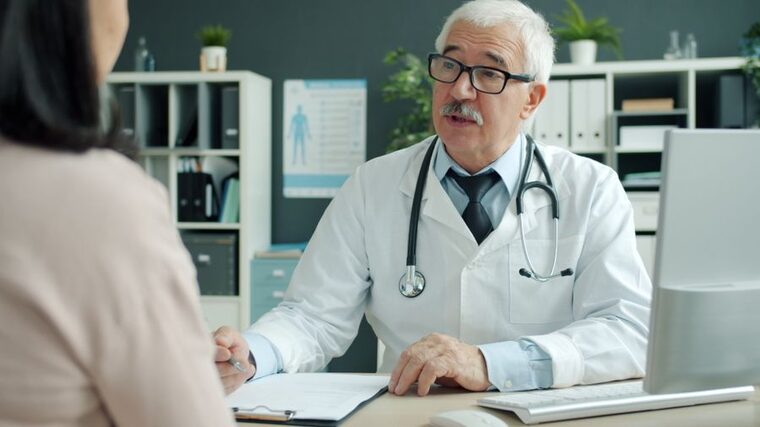 Paciente em consulta médica